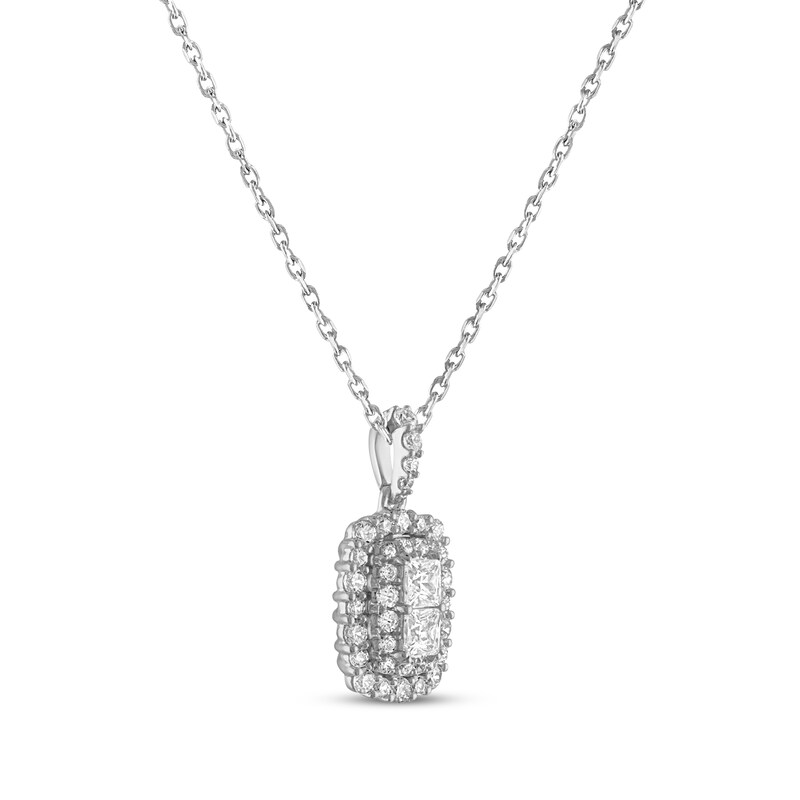 Previously Owned Forever Connected Diamond Necklace 1/2 ct tw Princess & Round-cut 10K White Gold 18"