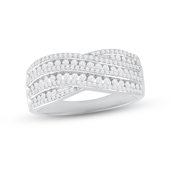 Previously Owned Diamond Bypass Ring 1/2 ct tw Round-cut 10K White Gold