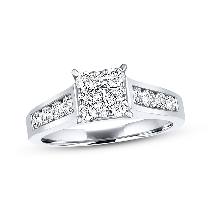 Main Image 1 of Previously Owned Diamond Engagement Ring 1 ct tw Round-cut 14K White Gold