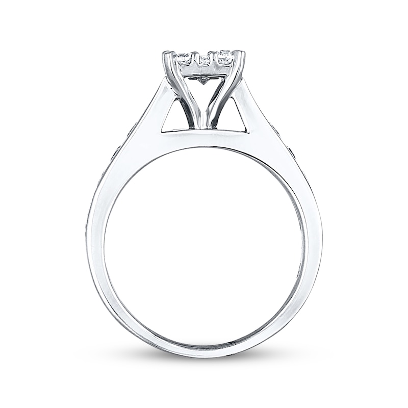 Main Image 3 of Previously Owned Diamond Engagement Ring 1 ct tw Round-cut 14K White Gold