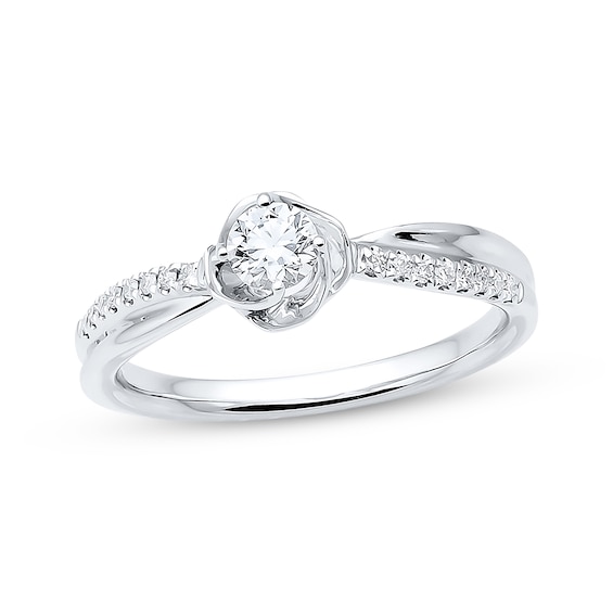 Previously Owned Diamond Engagement Ring 1/3 ct tw Round-cut 10K White Gold