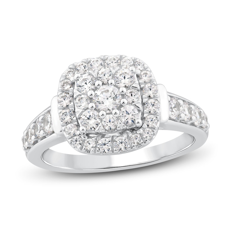 Main Image 1 of Previously Owned Diamond Engagement Ring 1 ct tw Round-cut 14K White Gold