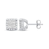 Thumbnail Image 3 of Princess-Cut Quad Diamond Stud Earrings 1 ct tw 10K White Gold