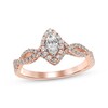 Thumbnail Image 1 of Previously Owned Diamond Engagement Ring 3/4 ct tw Marquise & Round-cut 14K Rose Gold