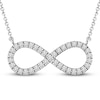 Thumbnail Image 1 of Previously Owned Diamond Infinity Necklace 1/6 ct tw Round-cut 10K White Gold 18"