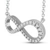 Thumbnail Image 2 of Previously Owned Diamond Infinity Necklace 1/6 ct tw Round-cut 10K White Gold 18"