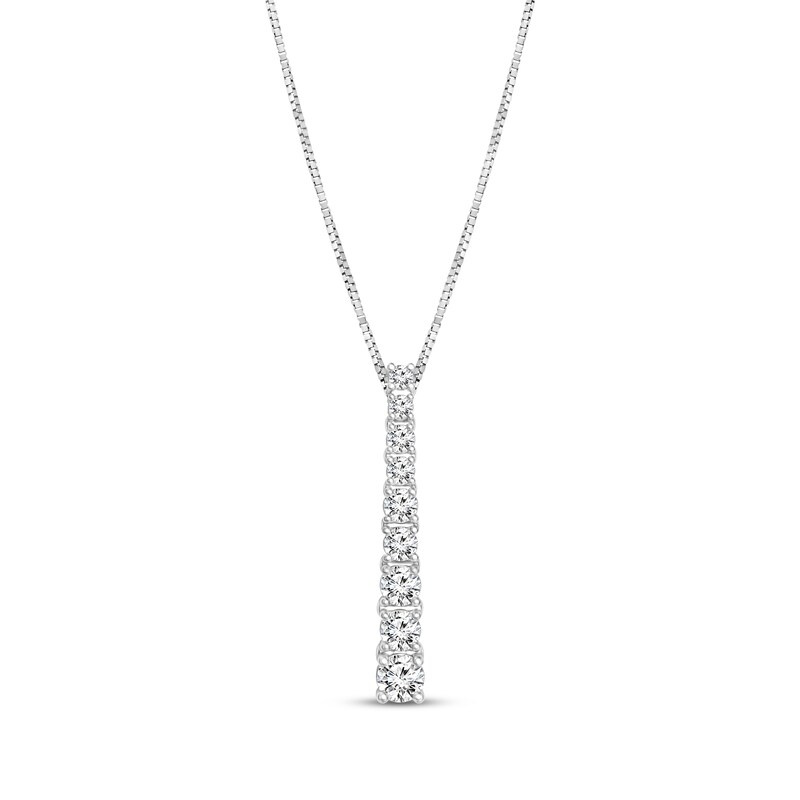 Main Image 1 of Previously Owned Diamond Necklace 3/4 ct tw Round-cut 14K White Gold