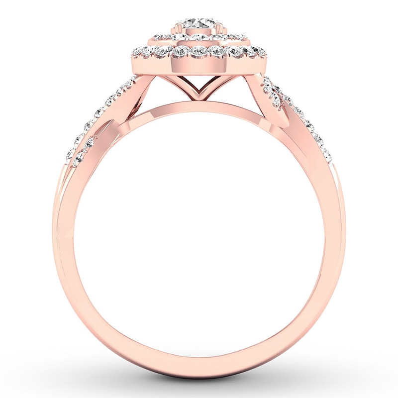Main Image 2 of Previously Owned Diamond Engagement Ring 3/8 ct tw Round-cut 10K Rose Gold