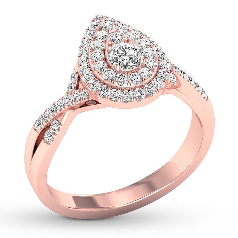 Main Image 4 of Previously Owned Diamond Engagement Ring 3/8 ct tw Round-cut 10K Rose Gold