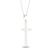 Thumbnail Image 4 of Previously Owned Diamond Cross Necklace 1/2 ct tw Round-Cut 10K White Gold 18"
