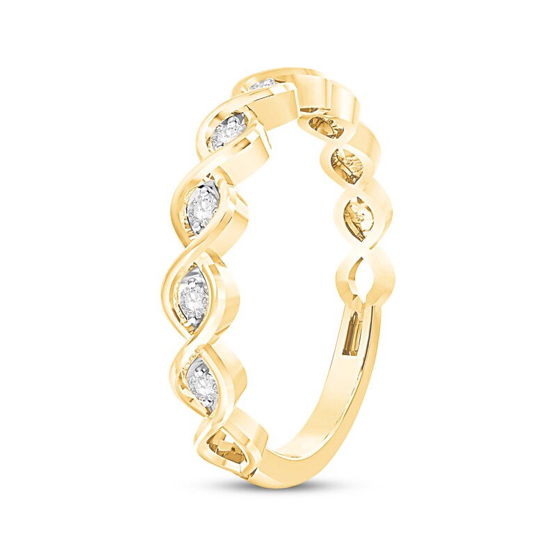 Main Image 2 of Previously Owned Diamond Anniversary Ring 1/10 ct tw Round-cut 10K Yellow Gold