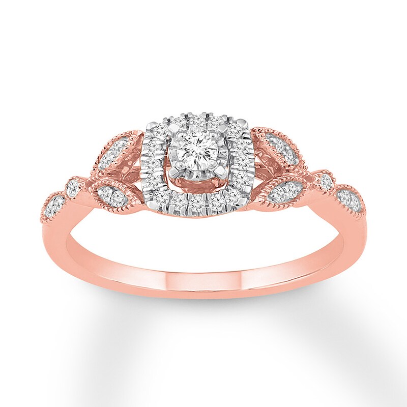 Main Image 1 of Previously Owned Diamond Engagement Ring 1/4 ct tw Round-cut 10K Rose Gold