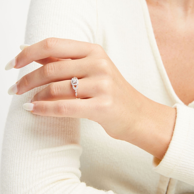 Main Image 2 of Previously Owned Diamond Engagement Ring 1/4 ct tw Round-cut 10K Rose Gold