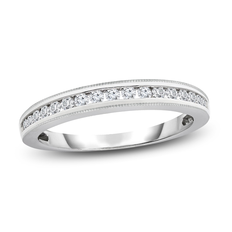 Main Image 1 of Previously Owned Diamond Wedding Band 1/4 ct tw Round-cut 10K White Gold