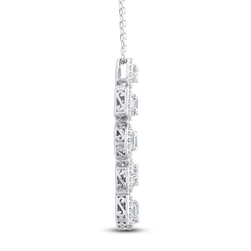 Main Image 2 of Previously Owned Diamond Necklace 1 ct tw 10K White Gold 18"