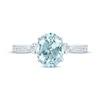 Thumbnail Image 3 of Previously Owned Oval Aquamarine Engagement Ring 1/3 ct tw Round-cut Diamonds 14K White Gold