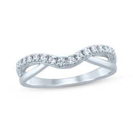 Previously Owned Diamond Contour Ring 1/4 ct tw Round-cut 14K White Gold