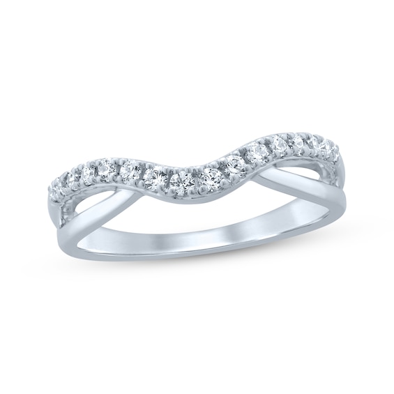 Previously Owned Diamond Contour Ring 1/4 ct tw Round-cut 14K White Gold