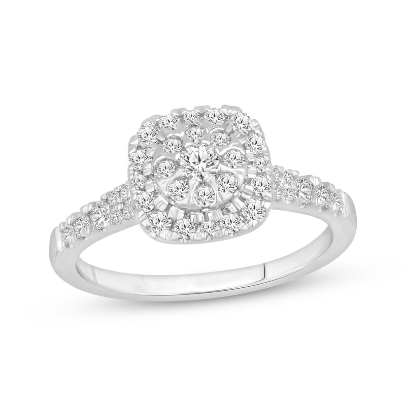 Main Image 1 of Previously Owned Diamond Engagement Ring 5/8 ct tw Round-cut 10K White Gold