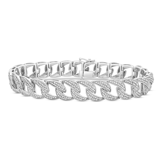 Previously Owned Men's Diamond Bracelet 1 ct tw Sterling Silver 8.5"