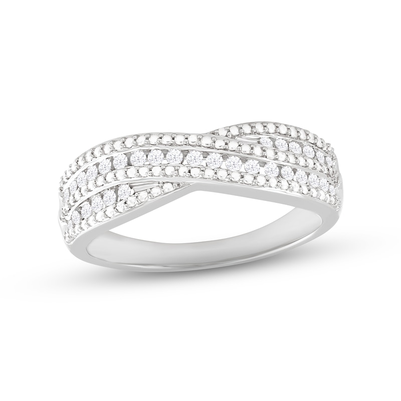 Main Image 1 of Previously Owned Diamond Bypass Ring 1/4 ct tw Round-cut 10K White Gold