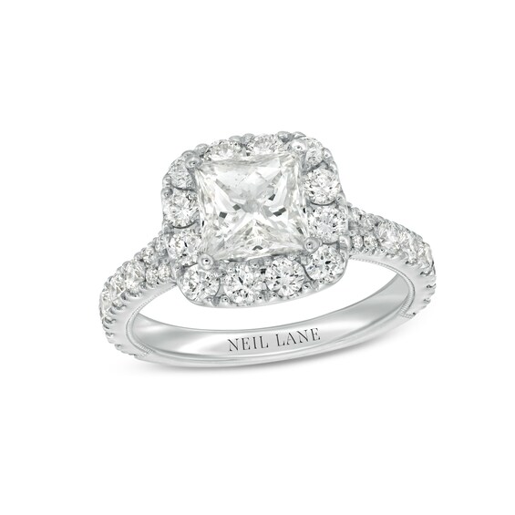 Previously Owned Neil Lane Diamond Engagement Ring 2-5/8 ct tw Princess/Round 14K White Gold