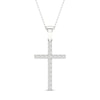 Thumbnail Image 1 of Previously Owned Diamond Cross Necklace 1/4 ct tw Round-Cut 10K White Gold 18"