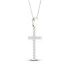 Thumbnail Image 3 of Previously Owned Diamond Cross Necklace 1/4 ct tw Round-Cut 10K White Gold 18"