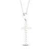 Thumbnail Image 4 of Previously Owned Diamond Cross Necklace 1/4 ct tw Round-Cut 10K White Gold 18"
