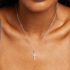 Thumbnail Image 5 of Previously Owned Diamond Cross Necklace 1/4 ct tw Round-Cut 10K White Gold 18"