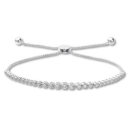Previously Owned Diamond Bolo Bracelet 1/2 ct tw Round-cut 10K White Gold 9.5"
