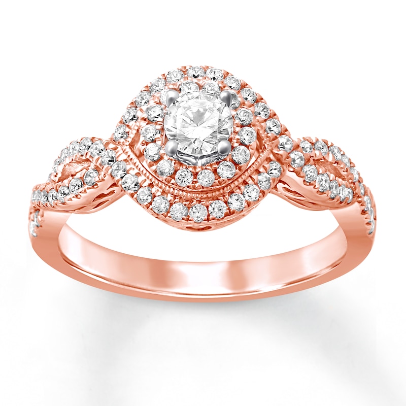 Main Image 1 of Previously Owned Diamond Engagement Ring 5/8 ct tw Round-cut 14K Rose Gold