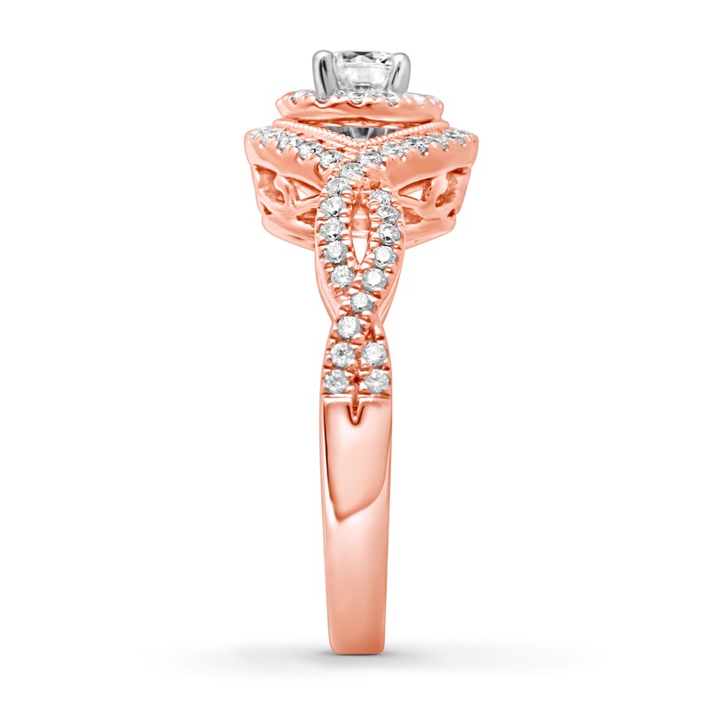 Main Image 3 of Previously Owned Diamond Engagement Ring 5/8 ct tw Round-cut 14K Rose Gold