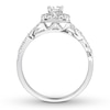 Thumbnail Image 1 of Previously Owned Diamond Engagement Ring 3/8 ct tw Princess/Round 10K White Gold