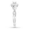Thumbnail Image 2 of Previously Owned Diamond Engagement Ring 3/8 ct tw Princess/Round 10K White Gold