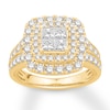 Thumbnail Image 1 of Previously Owned Diamond Engagement Ring 2 ct tw Princess/Round 14K Yellow Gold