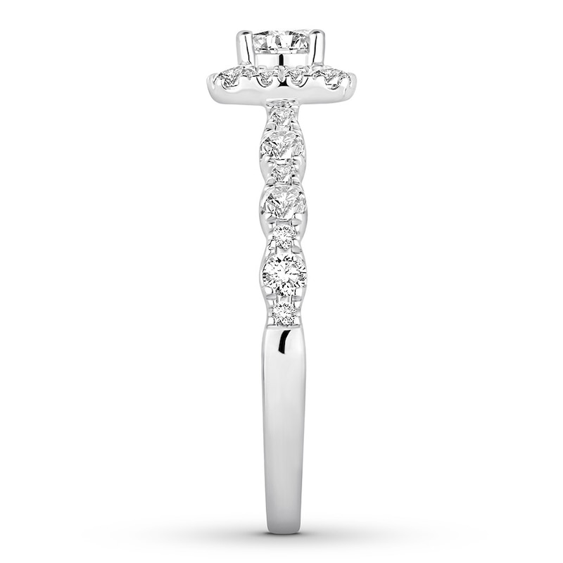Main Image 3 of Previously Owned Diamond Engagement Ring 1 ct tw Round-cut 14K White Gold
