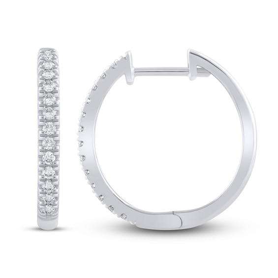 Previously Owned Diamond Hoop Earrings 1/4 ct tw 10K White Gold
