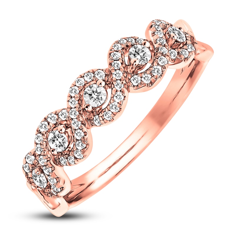 Main Image 4 of Previously Owned Diamond Anniversary Band 1/3 ct tw Round-cut 14K Rose Gold