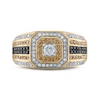 Thumbnail Image 3 of Previously Owned Men's Black, Brown & White Diamond Octagon Ring 7/8 ct tw Round-cut 10K Yellow Gold