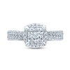 Thumbnail Image 3 of Previously Owned&nbsp;Diamond Engagement Ring 1 ct tw Princess & Round 14K White Gold