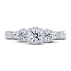 Thumbnail Image 3 of Previously Owned THE LEO Ideal Cut Diamond Three-Stone Engagement Ring 5/8 ct tw 14K White Gold