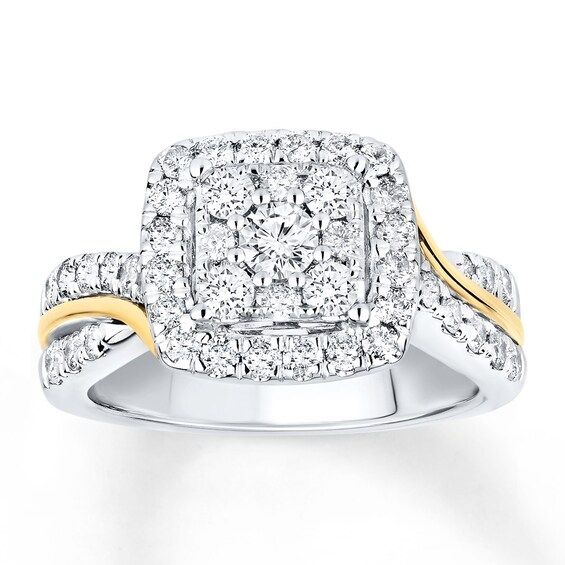 Previously Owned Diamond Engagement Ring 1-1/4 ct tw Round-cut 14K Two-Tone Gold
