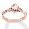 Thumbnail Image 4 of Previously Owned Morganite Engagement Ring 1/3 ct tw Diamonds 14K Rose Gold