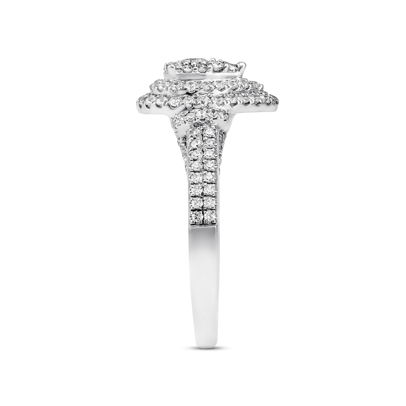 Main Image 2 of Previously Owned Diamond Engagement Ring 7/8 ct tw Princess & Round-cut 14K White Gold