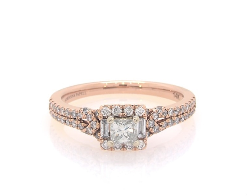 Previously Owned Adrianna Papell PrincessCut Diamond Halo Engagement