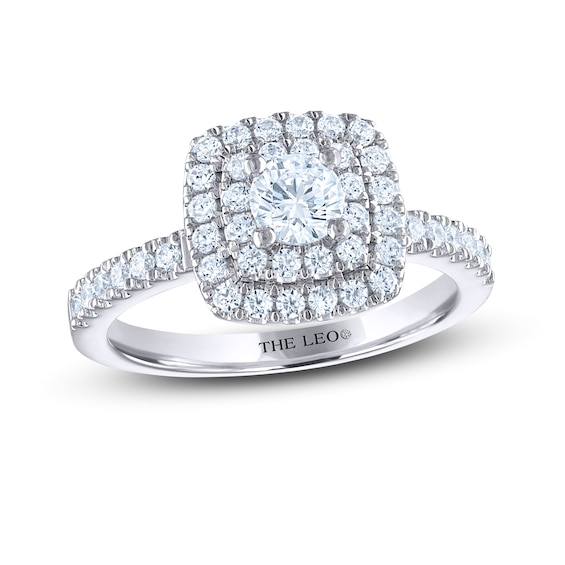 Previously Owned THE LEO Diamond Engagement Ring 3/4 ct tw Round-cut 14K White Gold