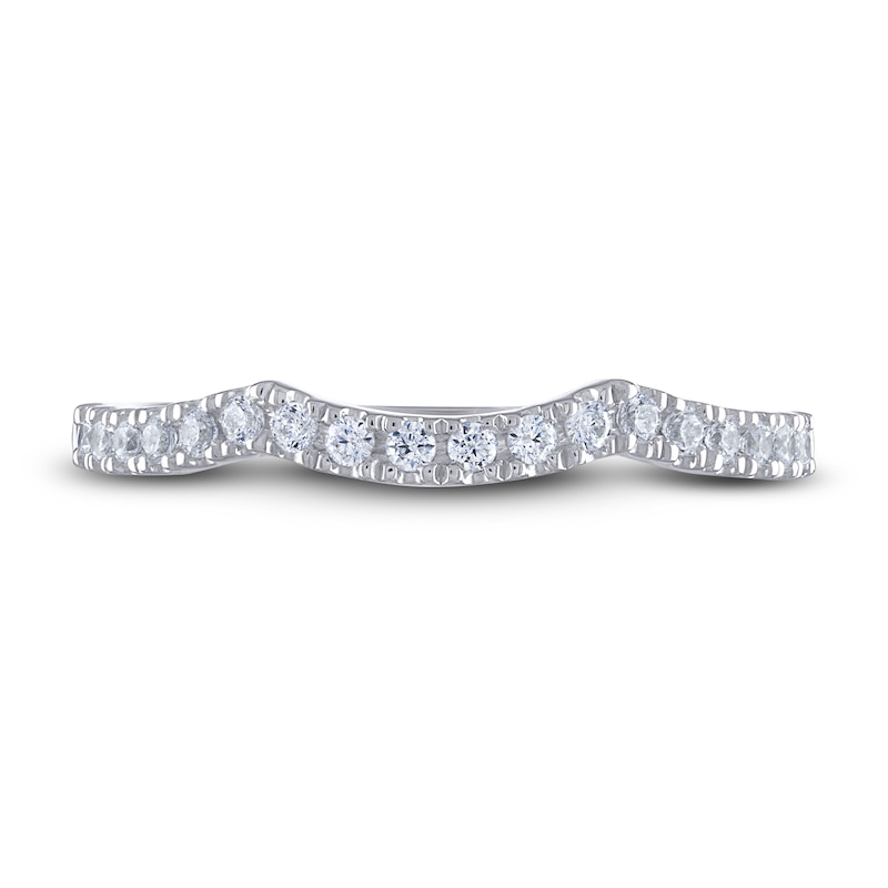 Main Image 3 of Previously Owned THE LEO Diamond Wedding Band 1/4 ct tw Round-cut 14K White Gold