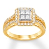 Thumbnail Image 1 of Previously Owned Diamond Engagement Ring 1 ct tw Princess & Round 14K Two-Tone Gold