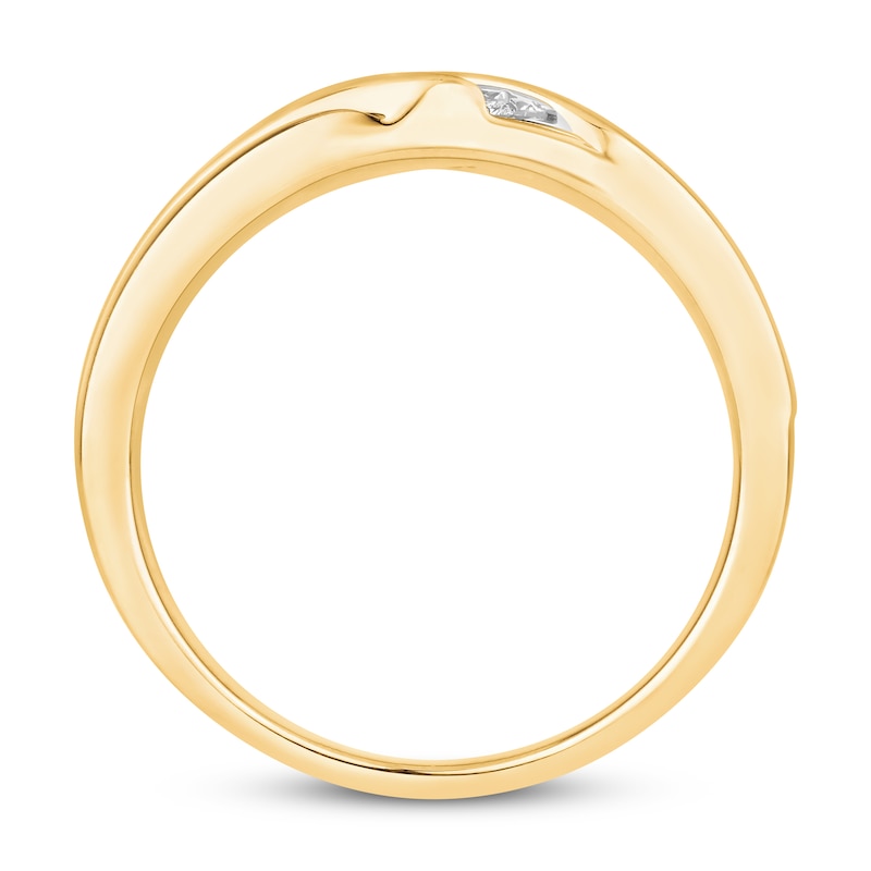 Main Image 3 of Previously Owned Men's Diamond Wedding Band 1/10 ct tw 10K Yellow Gold
